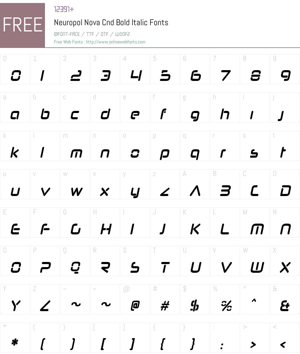 Neuropol Nova Cnd Font Screenshots