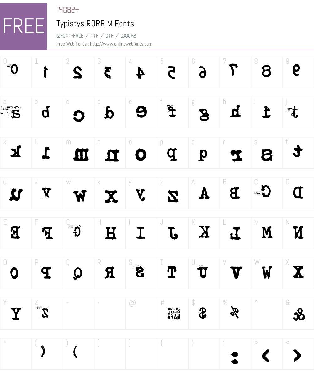 Typistys RORRIM Font Screenshots