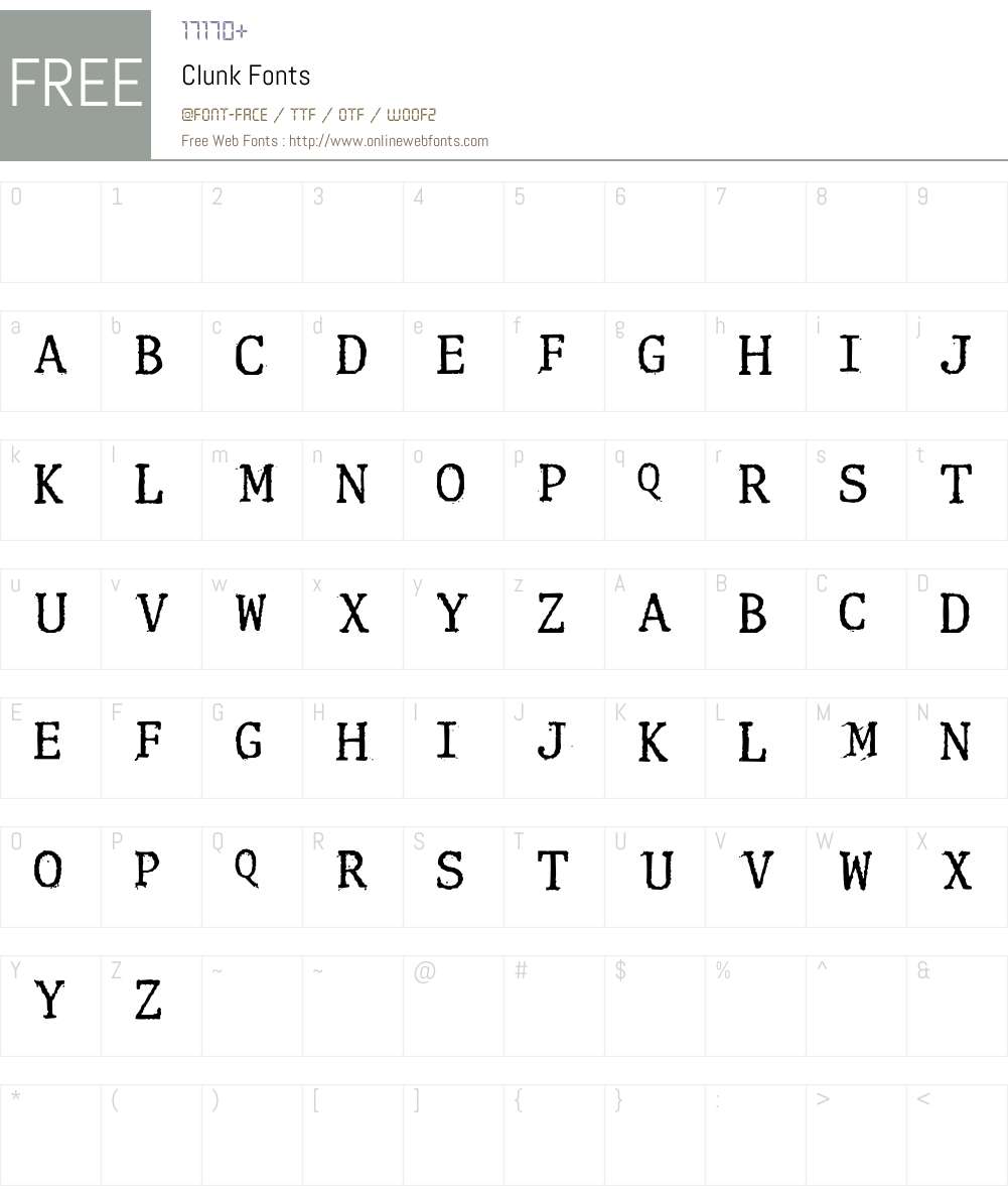 Clunk Font Screenshots