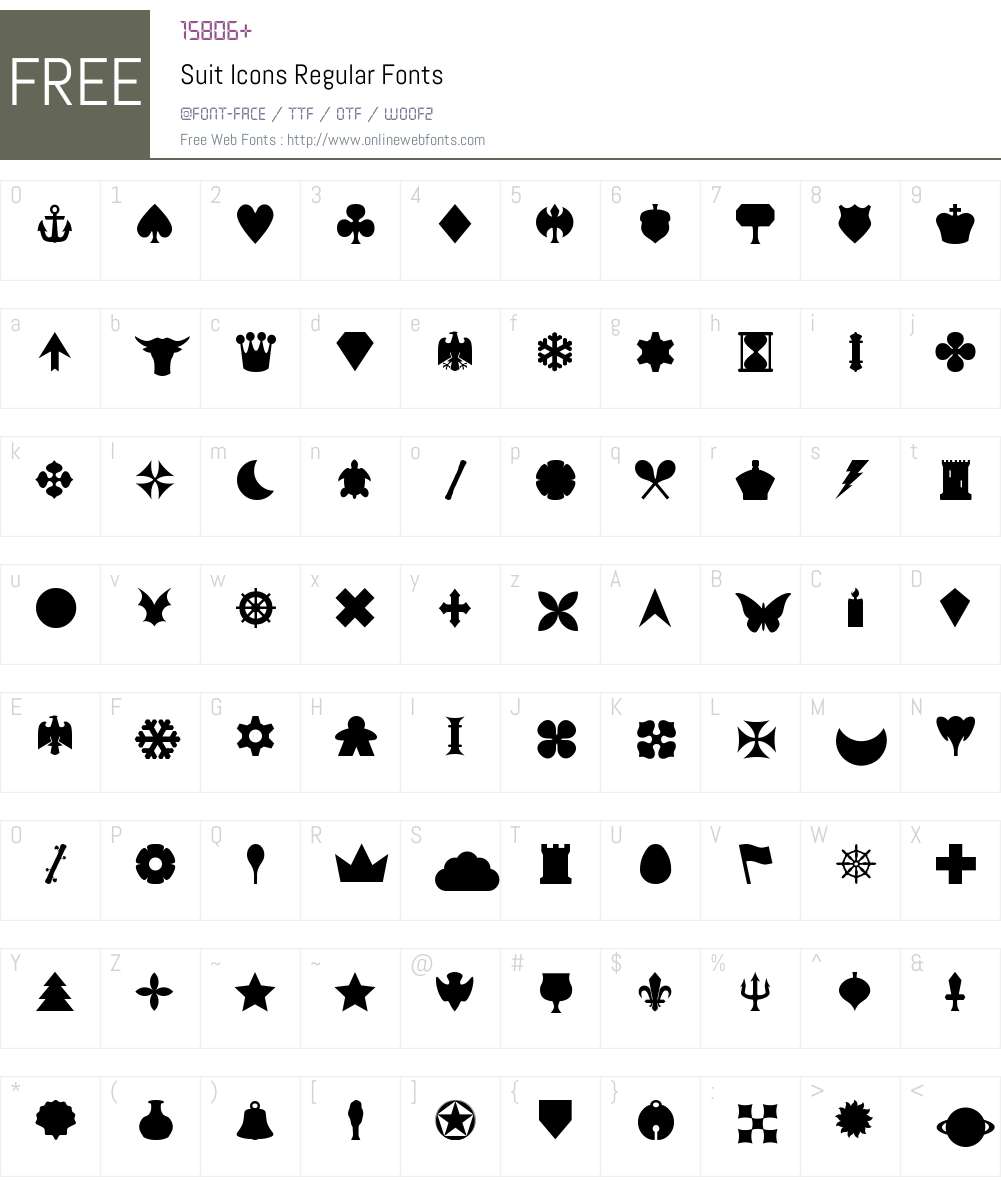 Suit Icons Regular Release 1.0 20200524 Fonts Free Download ...