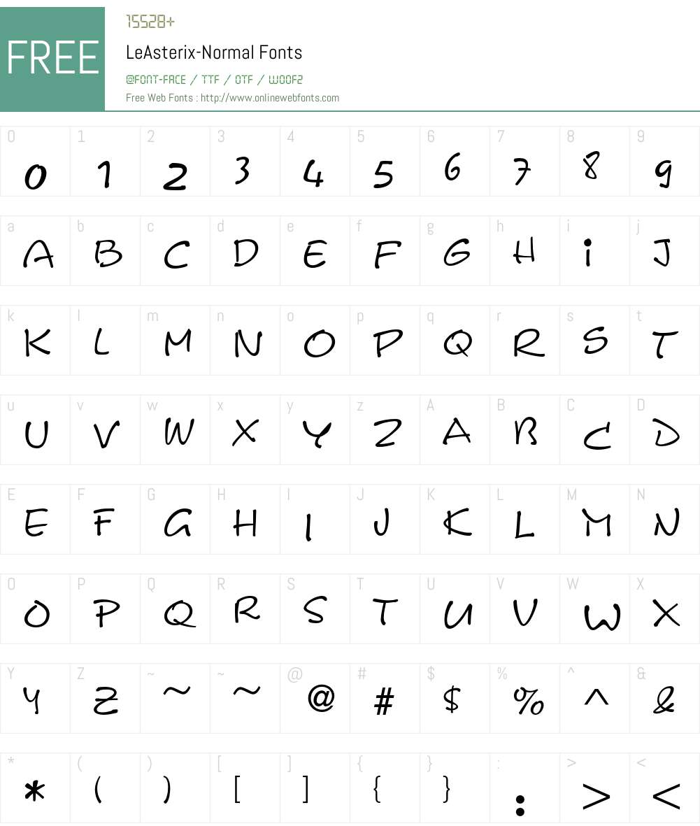 LeAsterix Font Screenshots