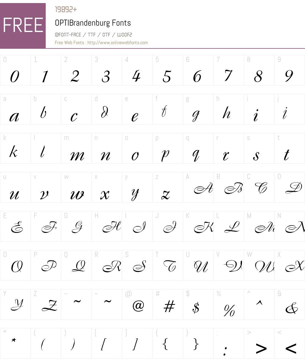 OPTIBrandenburg Font Screenshots