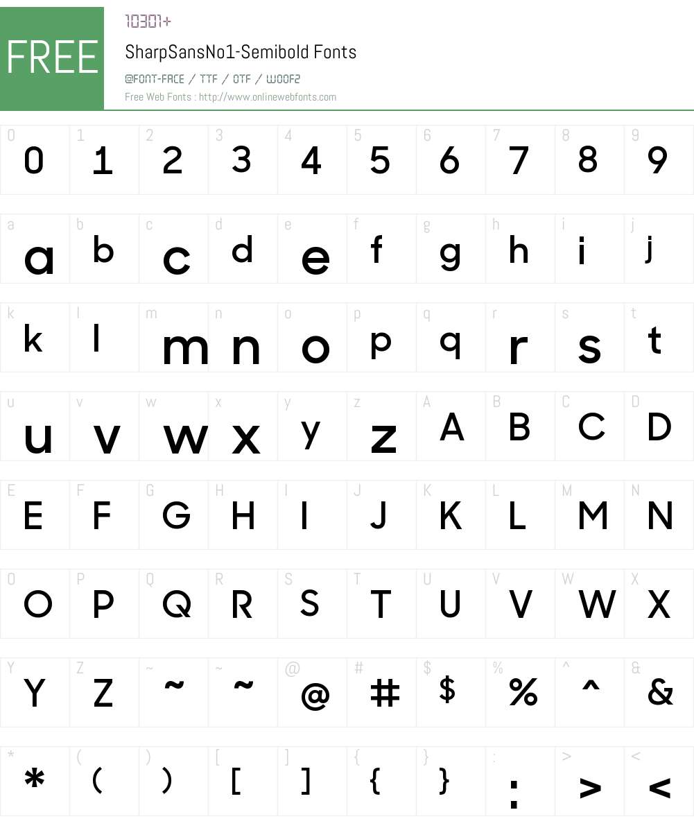 Sharp Sans No1 Semibold Font Screenshots