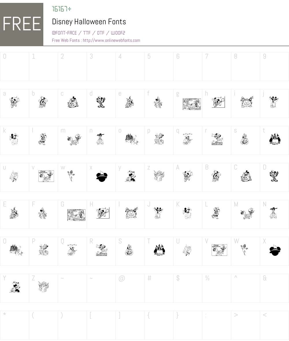 Disney Halloween 1.01 October 7, 2014, initial release Fonts Free ...