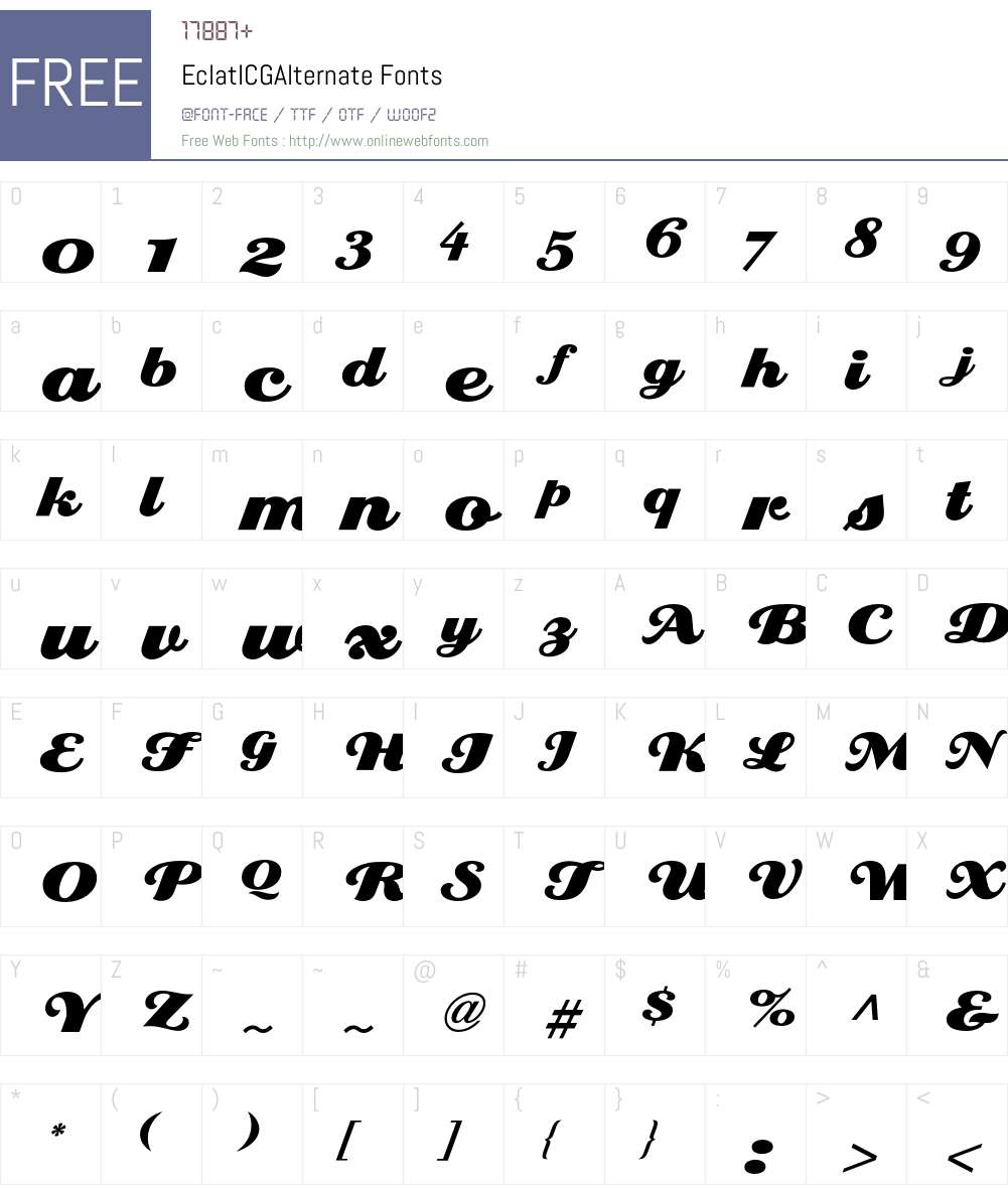 Eclat Font Screenshots