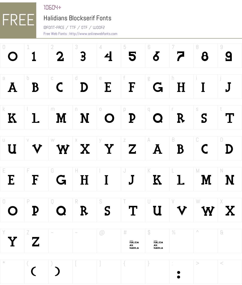 Halidians Blockserif Font Screenshots