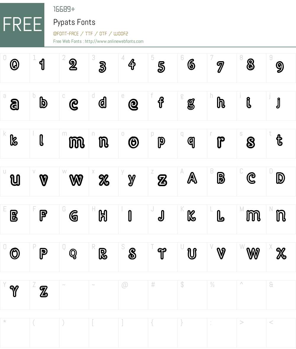 Pypats Font Screenshots