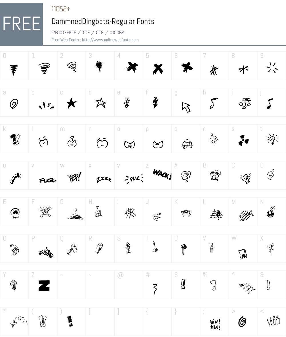 DammnedDingbats Font Screenshots
