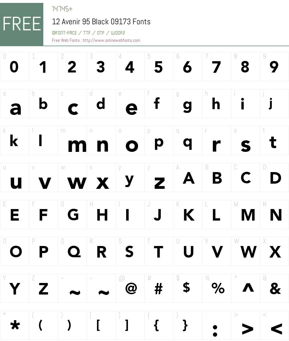 Avenir Font Screenshots