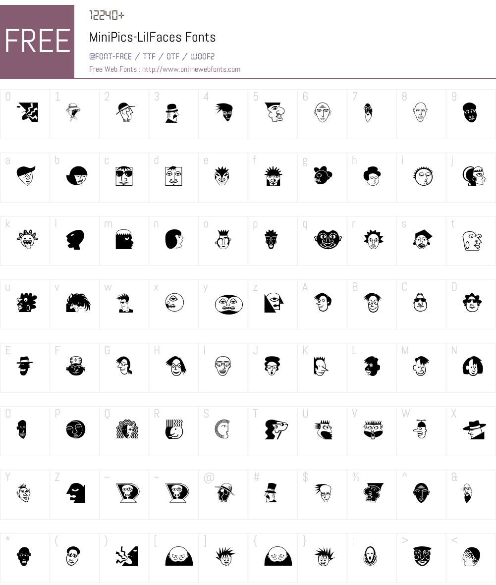 MiniPics Font Screenshots