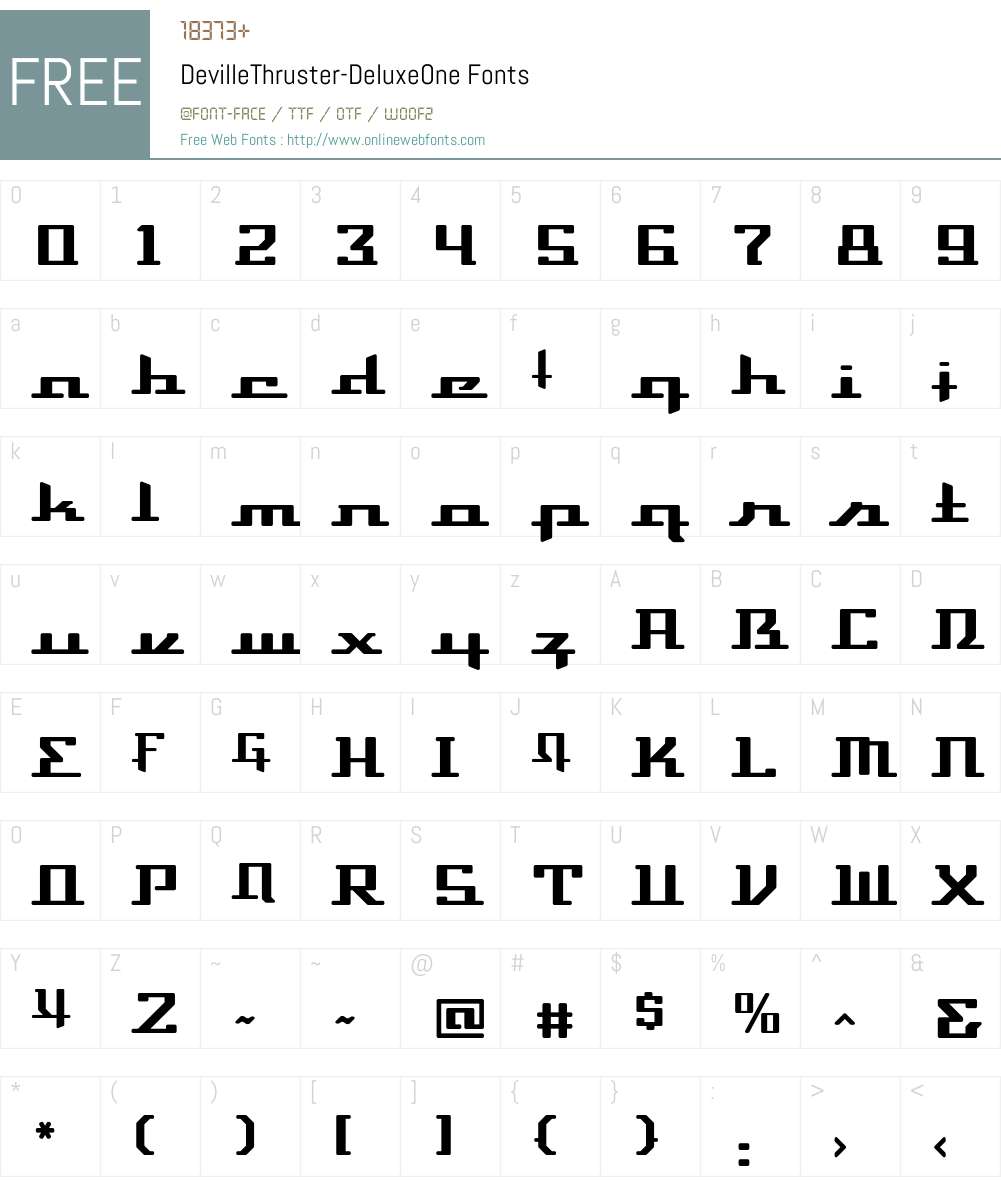DevilleThruster Font Screenshots