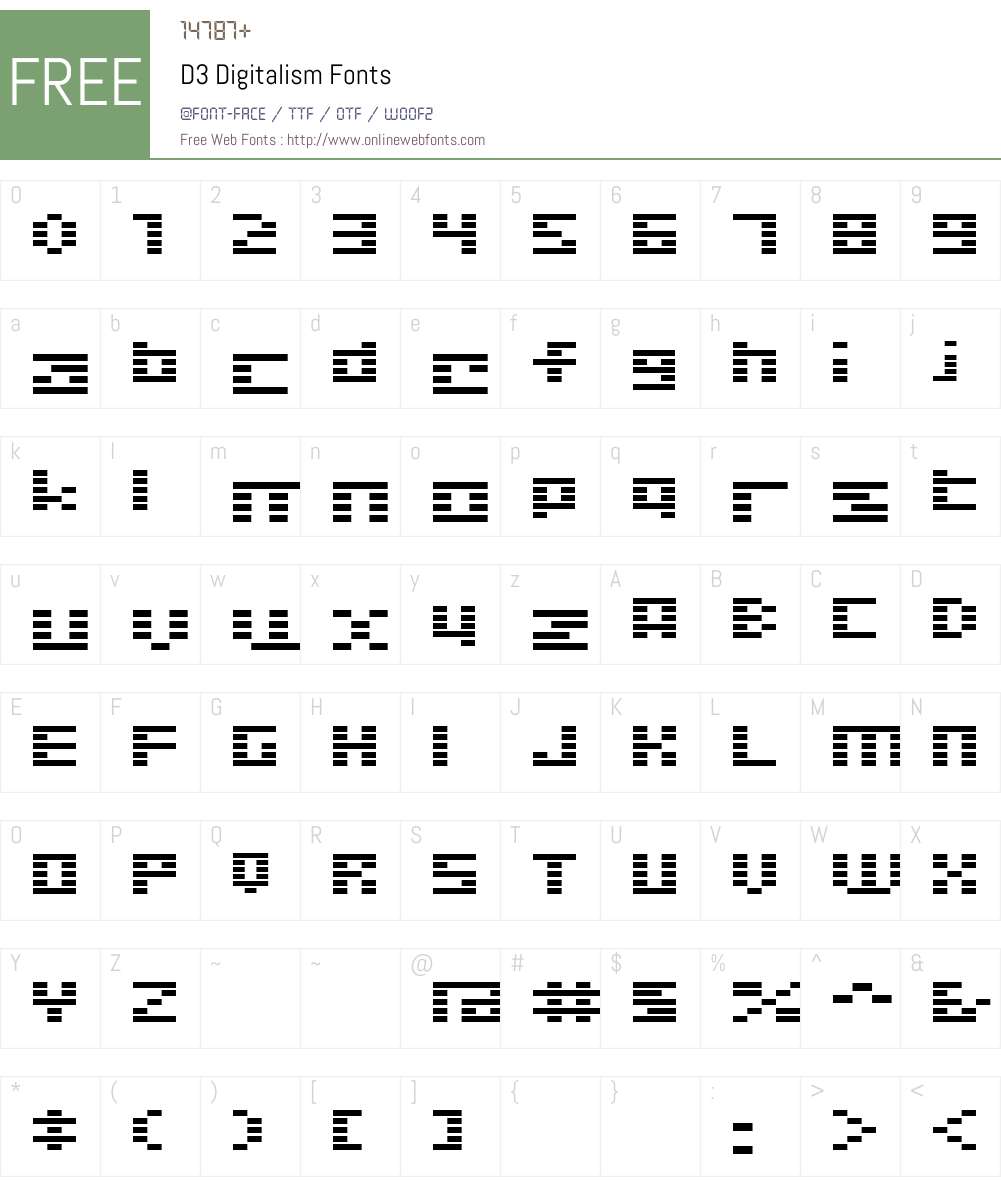 D3 Digitalism Font Screenshots