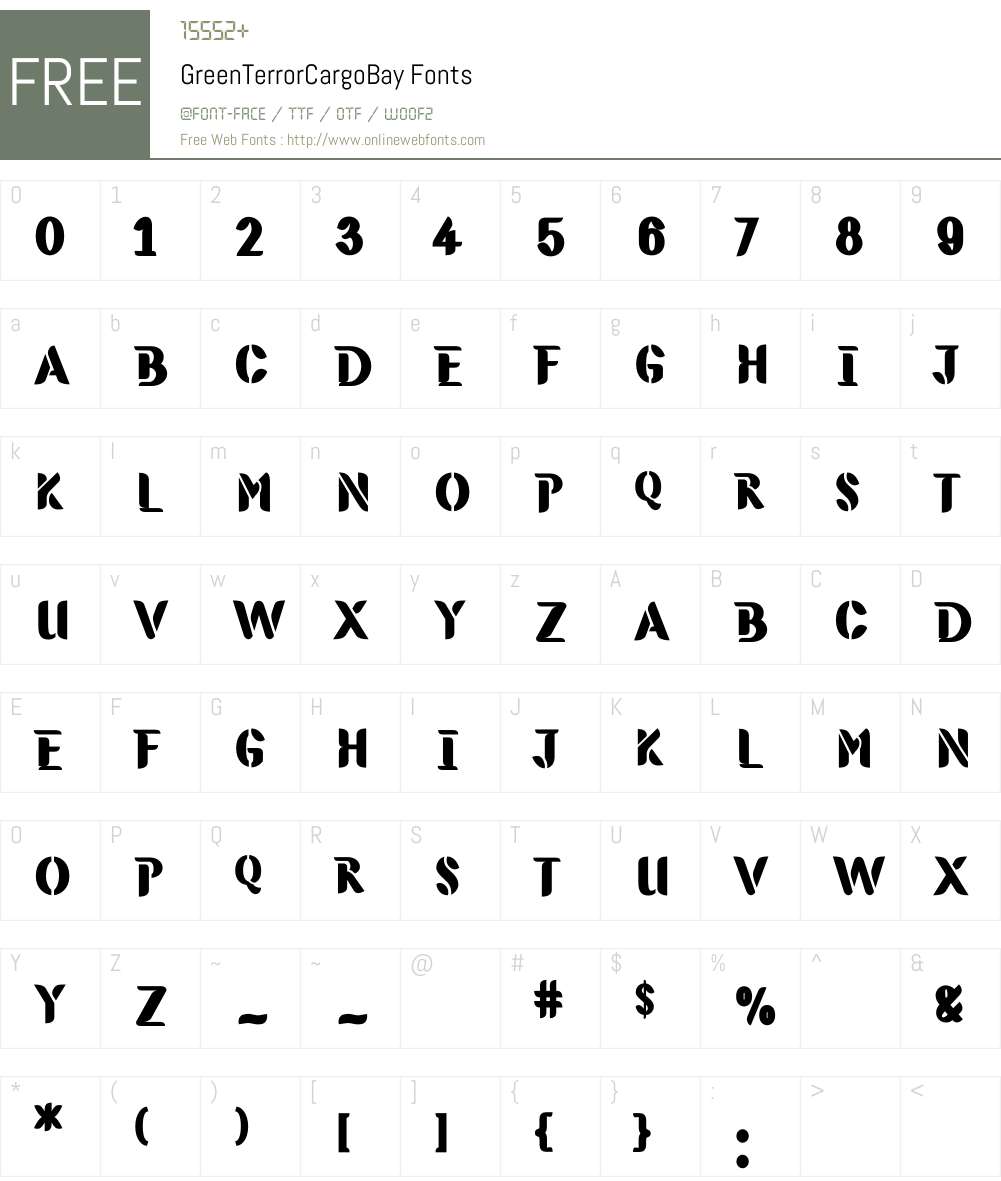 GreenTerrorCargoBay Font Screenshots