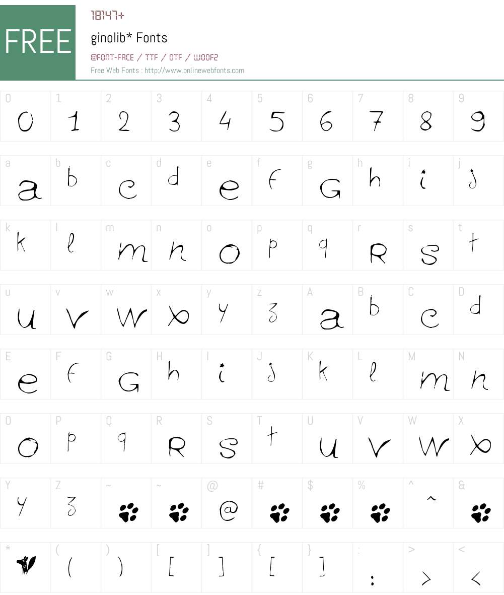 ginolib* Font Screenshots