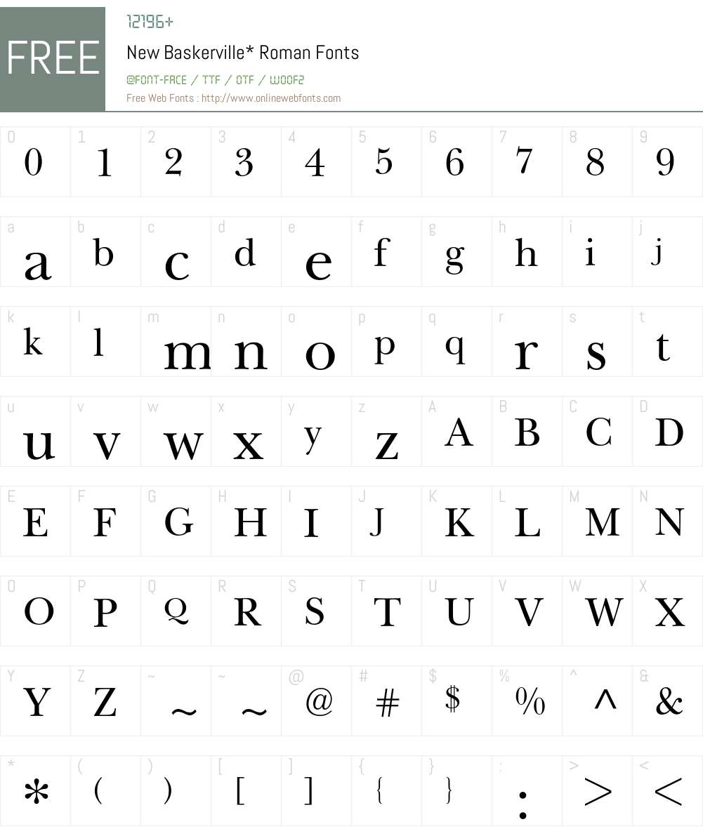 New Baskerville BQ Font Screenshots