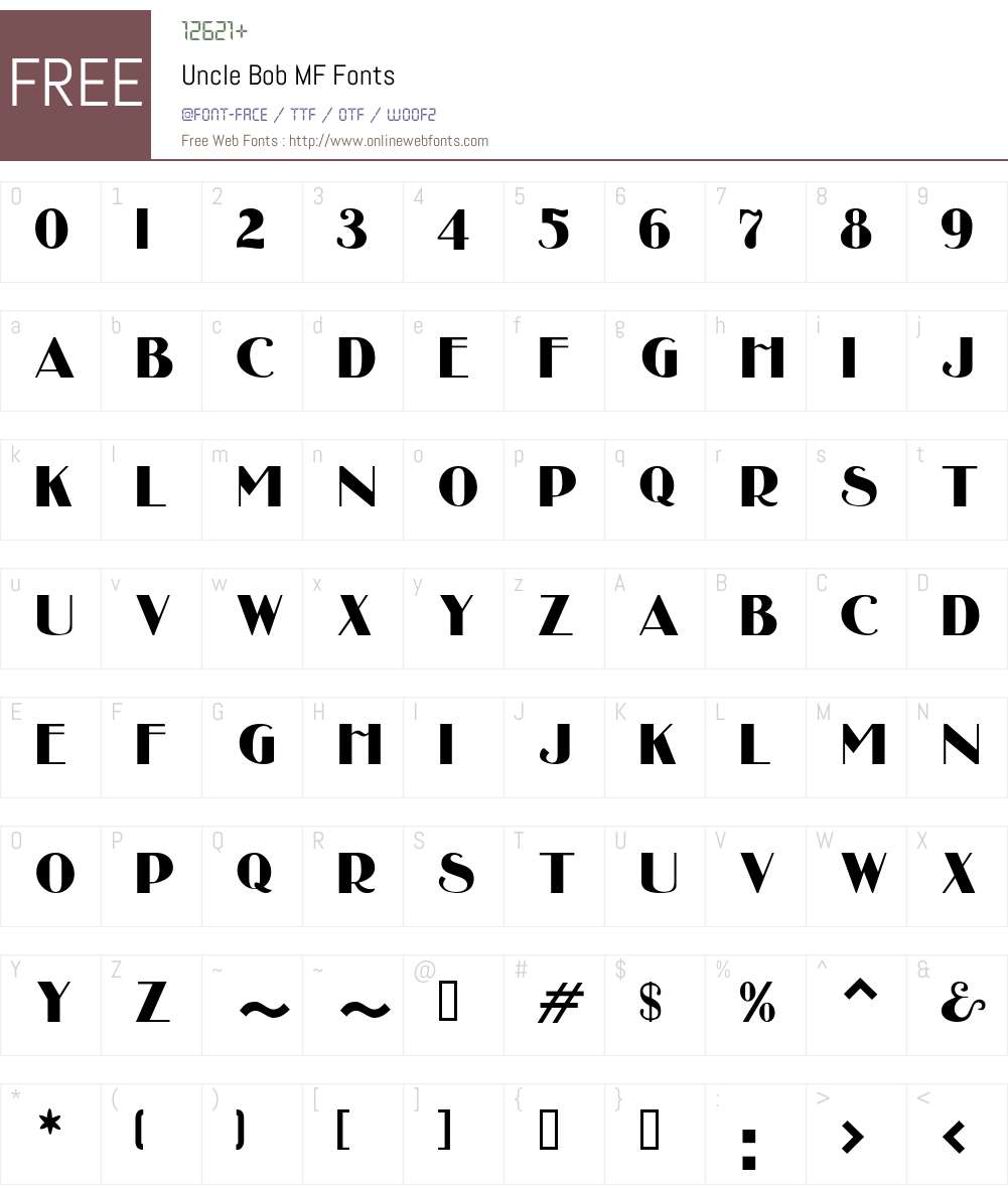 Uncle Bob MF Font Screenshots
