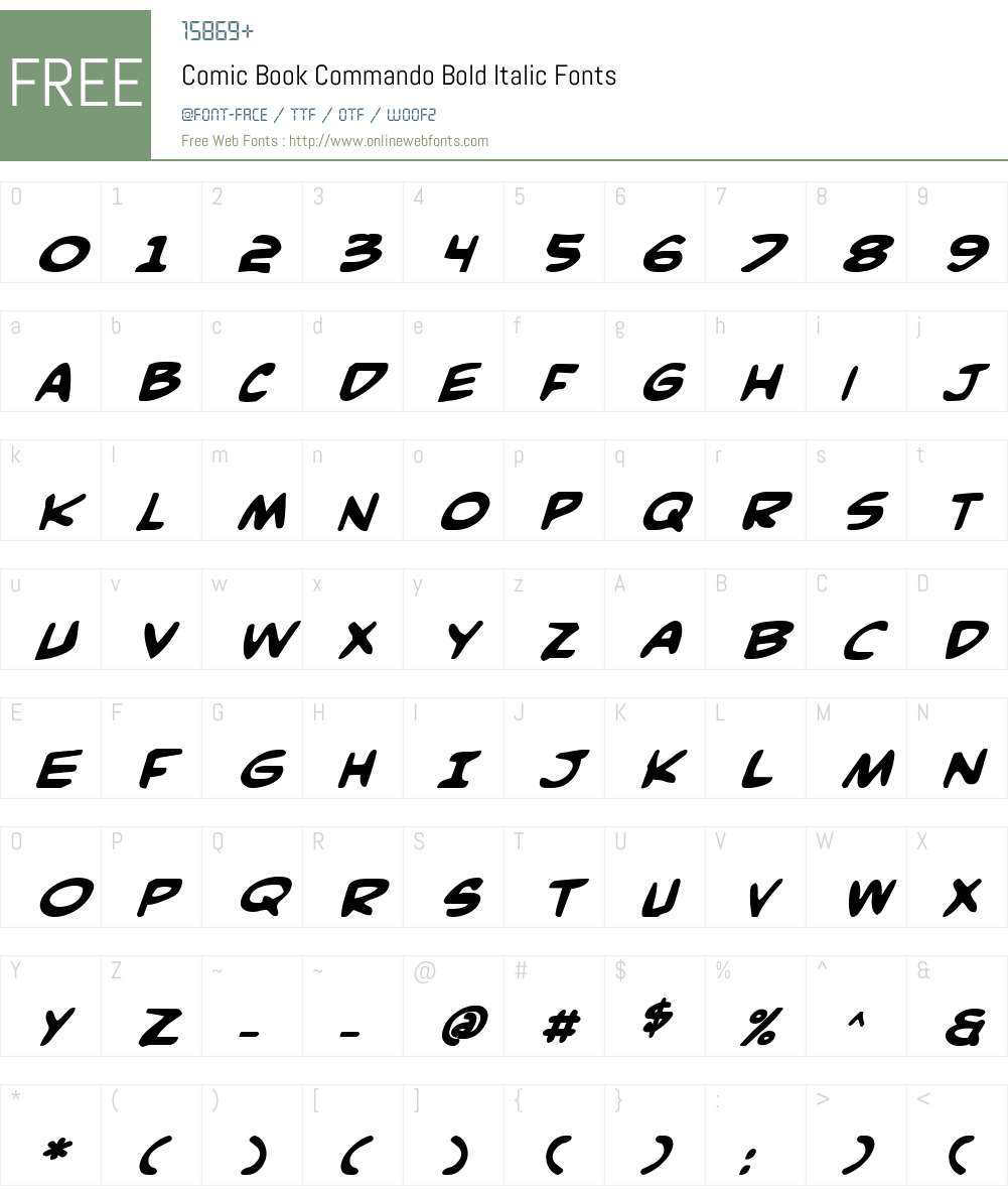 Comic Book Commando Bold Font Screenshots