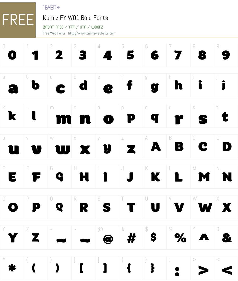 KumizFYW01-Bold Font Screenshots
