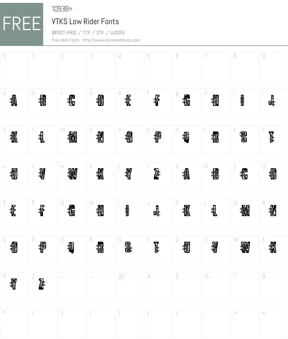 VTKS Low Rider Font Screenshots