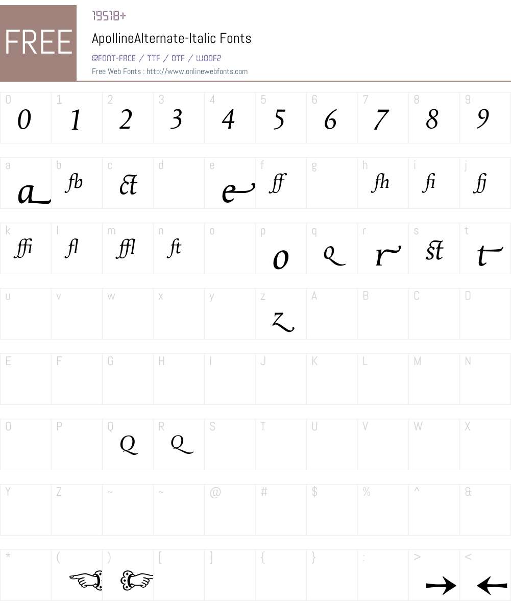 ApollineAlternate Font Screenshots