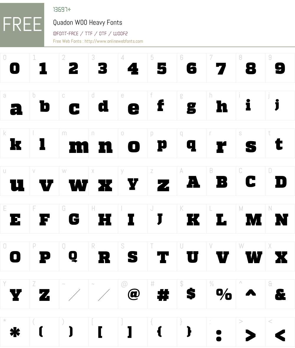 QuadonW00-Heavy Font Screenshots