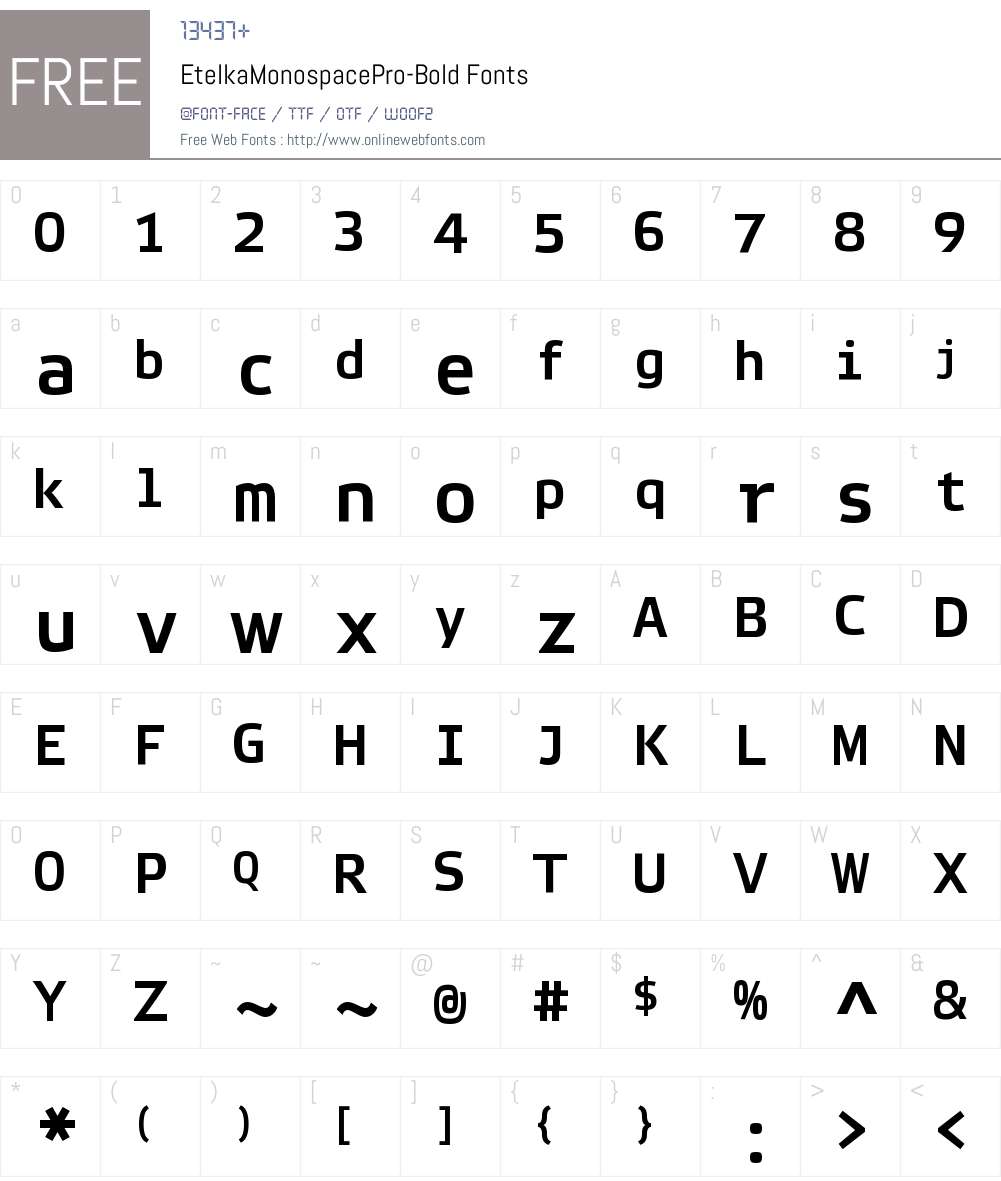 Etelka Monospace Pro Font Screenshots
