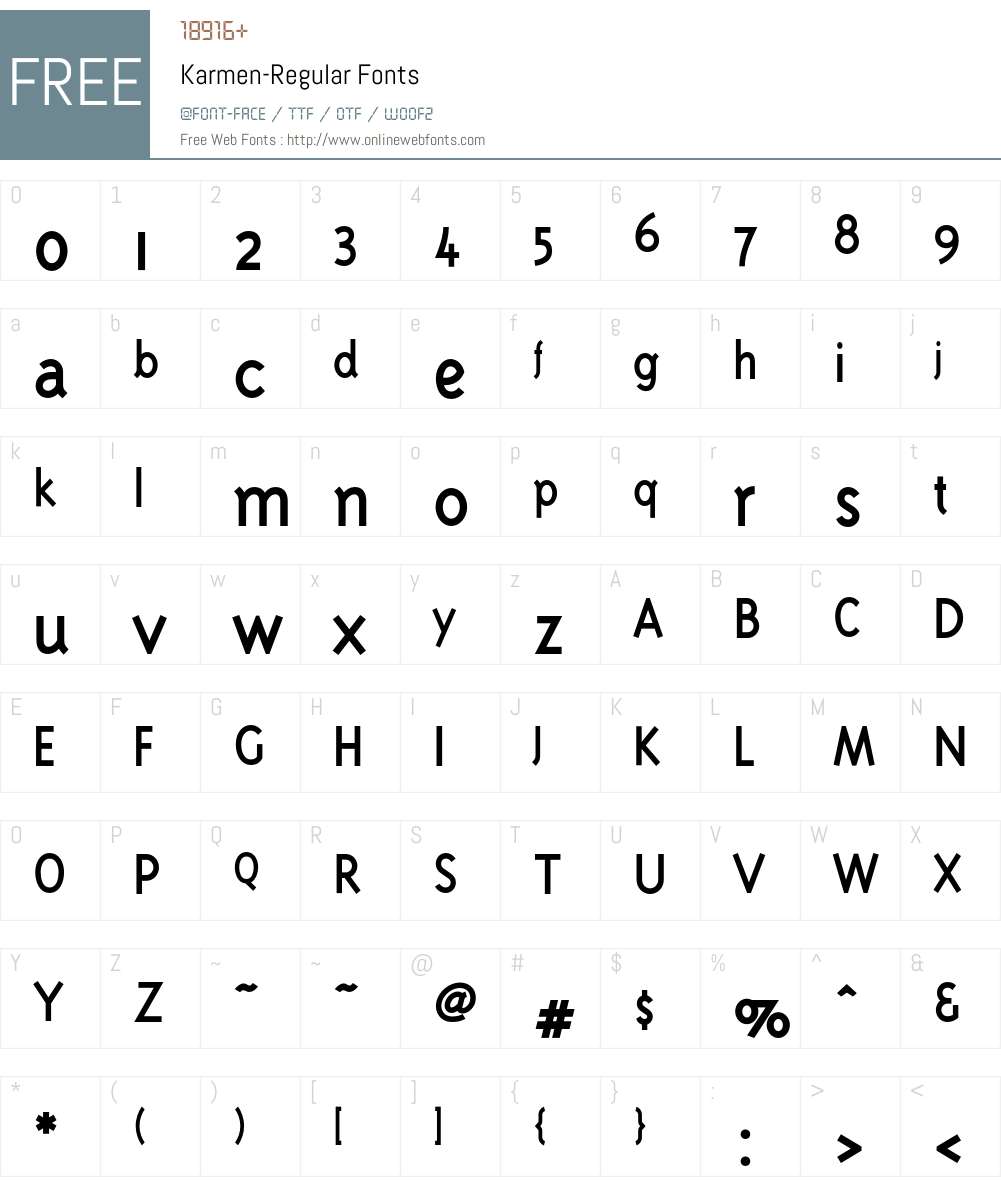 Karmen Font Screenshots