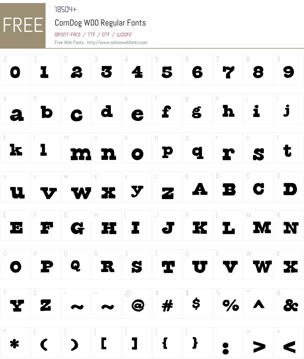 CornDogW00-Regular Font Screenshots