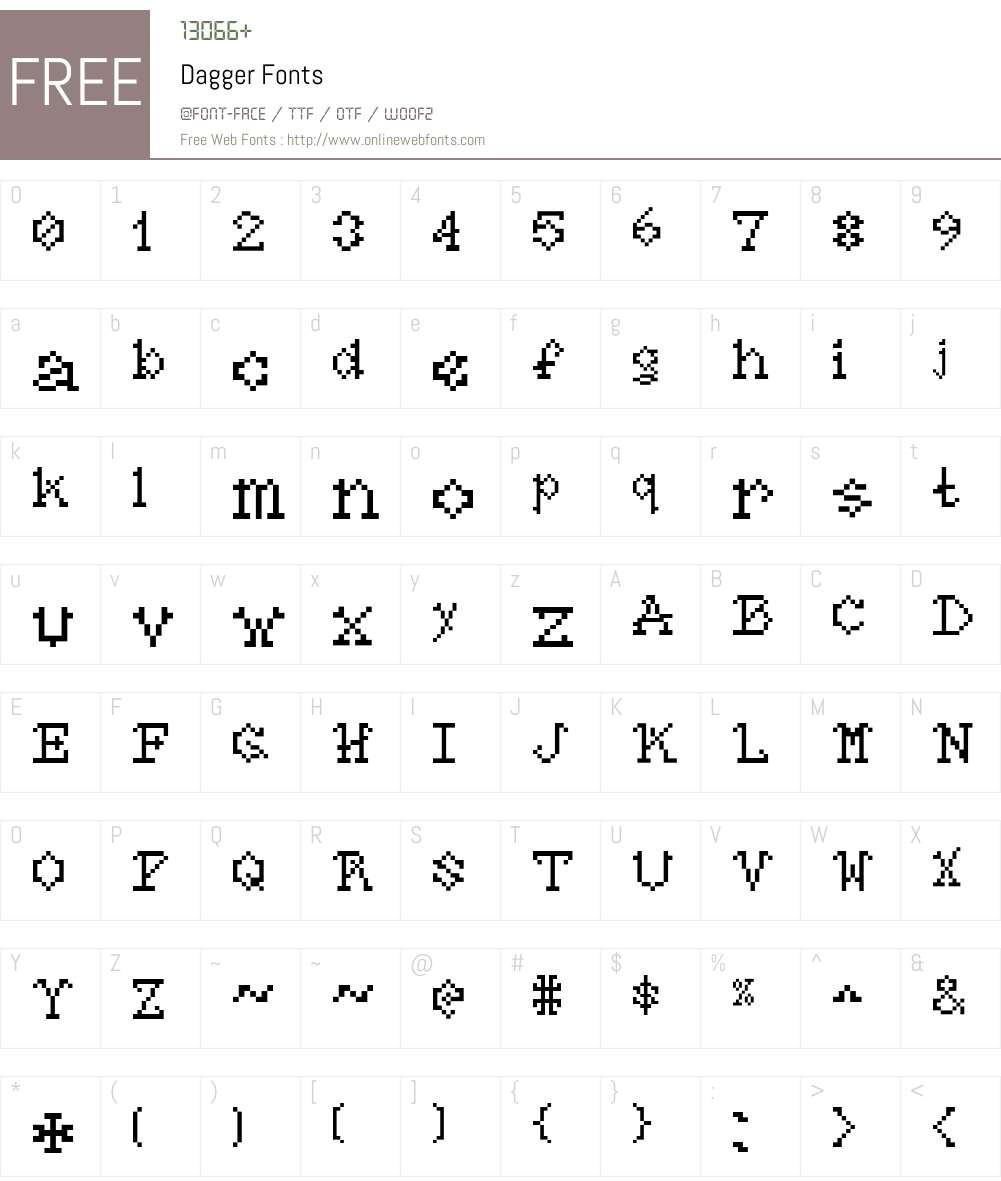 Dagger Font Screenshots