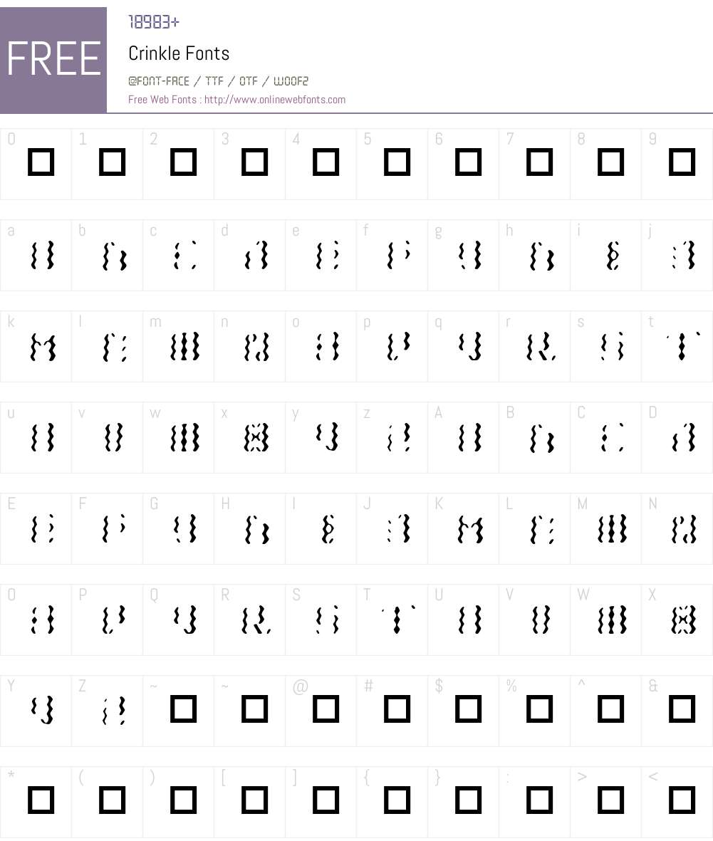 Crinkle Font Screenshots