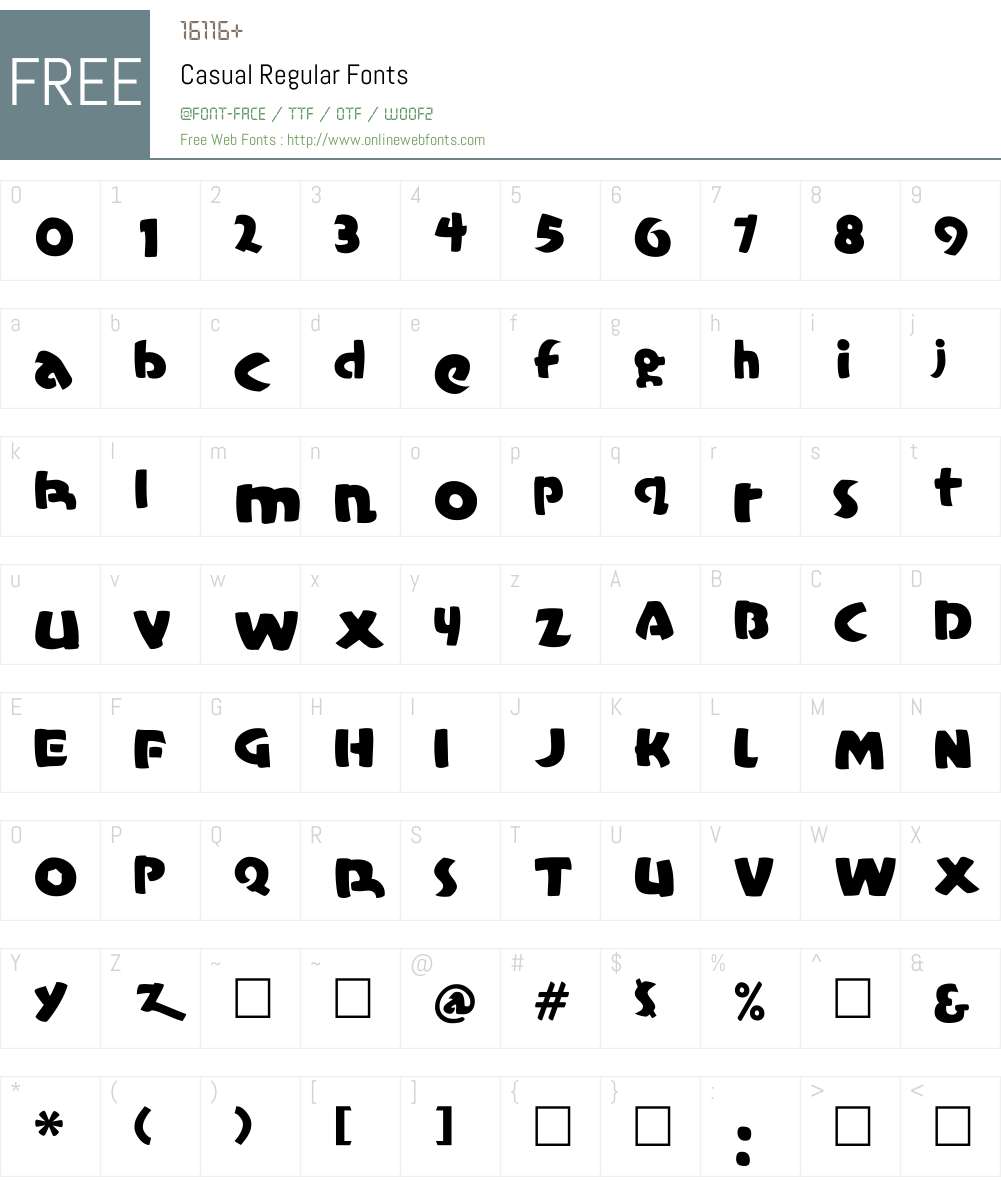 Casual Font Screenshots