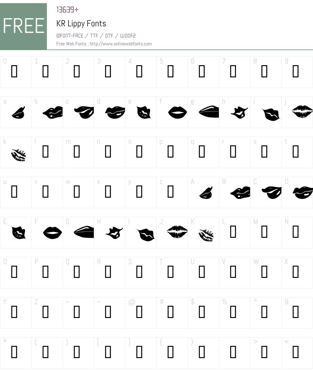 KR Lippy Font Screenshots