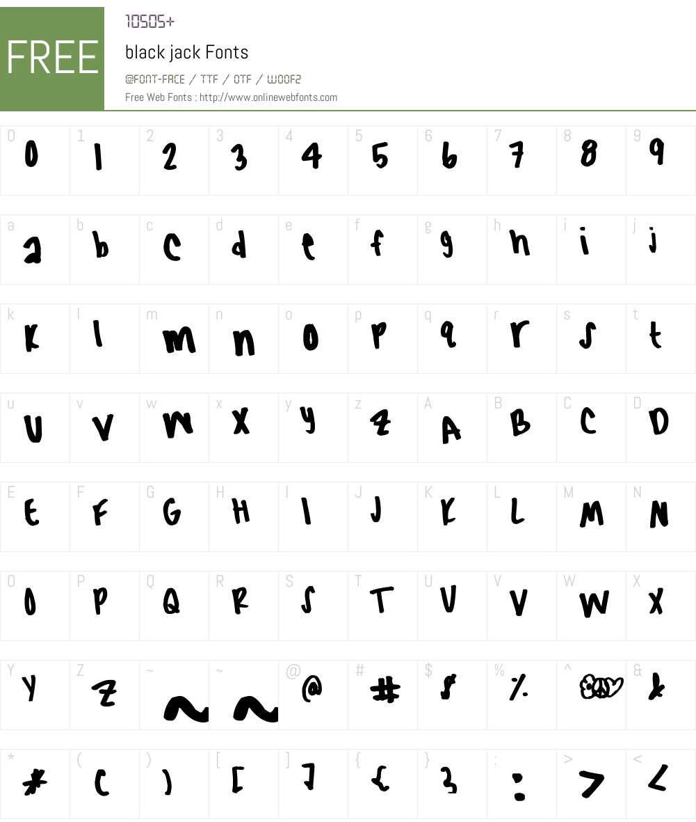 black jack Font Screenshots