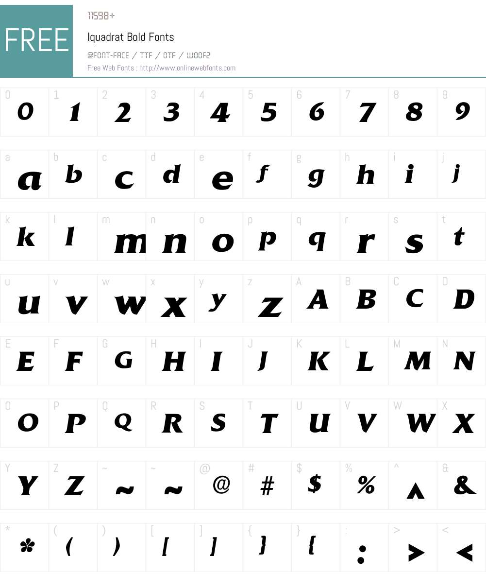 Iquadrat Font Screenshots