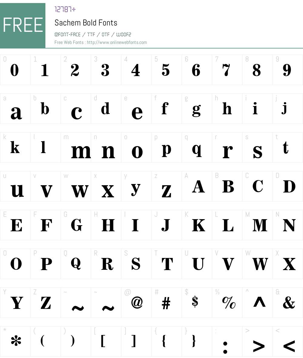 Sachem Font Screenshots