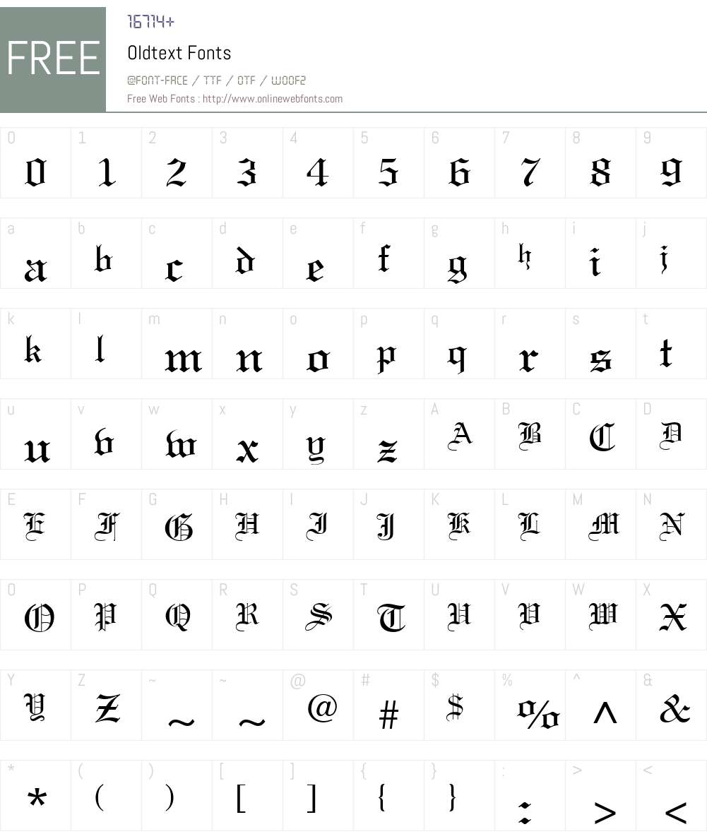 Oldtext Font Screenshots