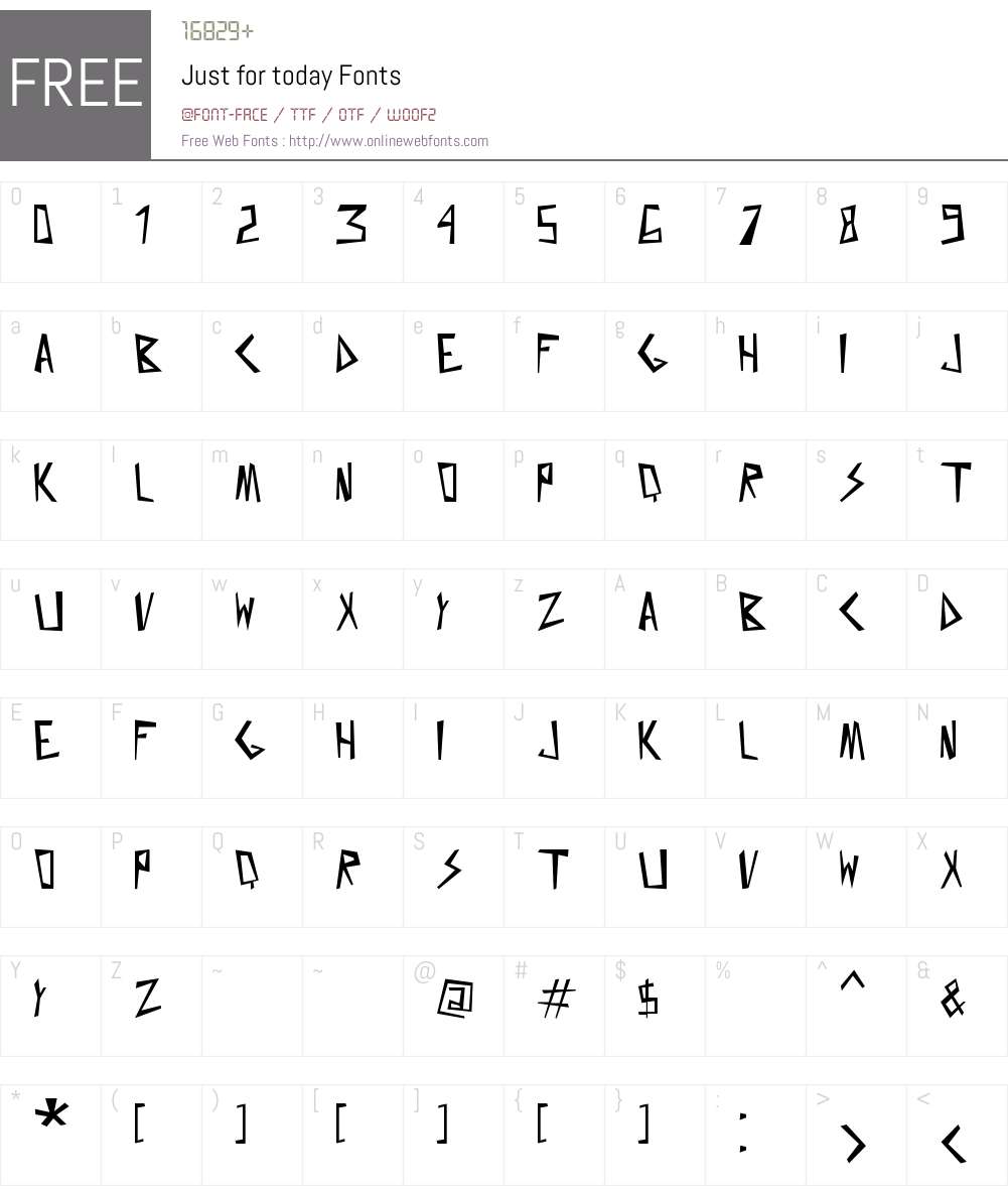 Just for today Font Screenshots