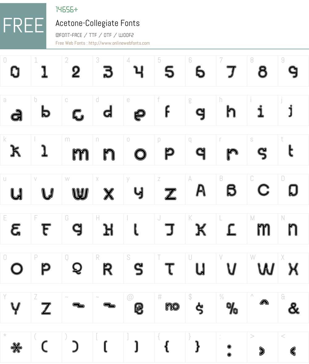 Acetone Font Screenshots