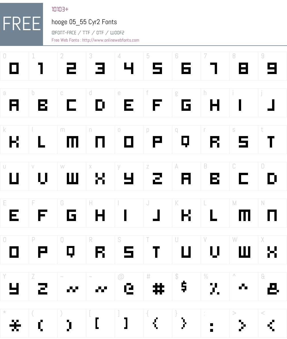 hooge 05_55 Cyr2 Font Screenshots
