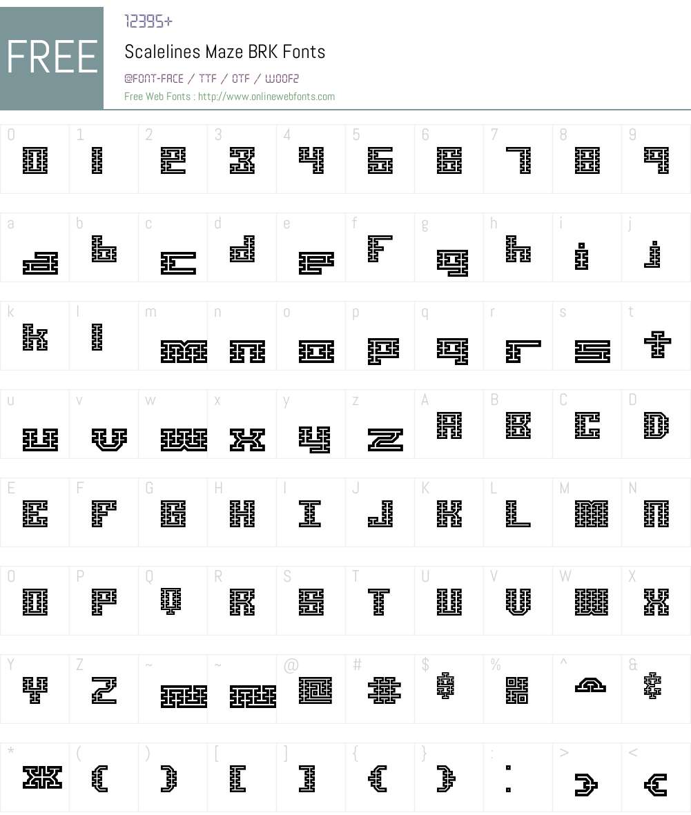 Scalelines Maze BRK Font Screenshots