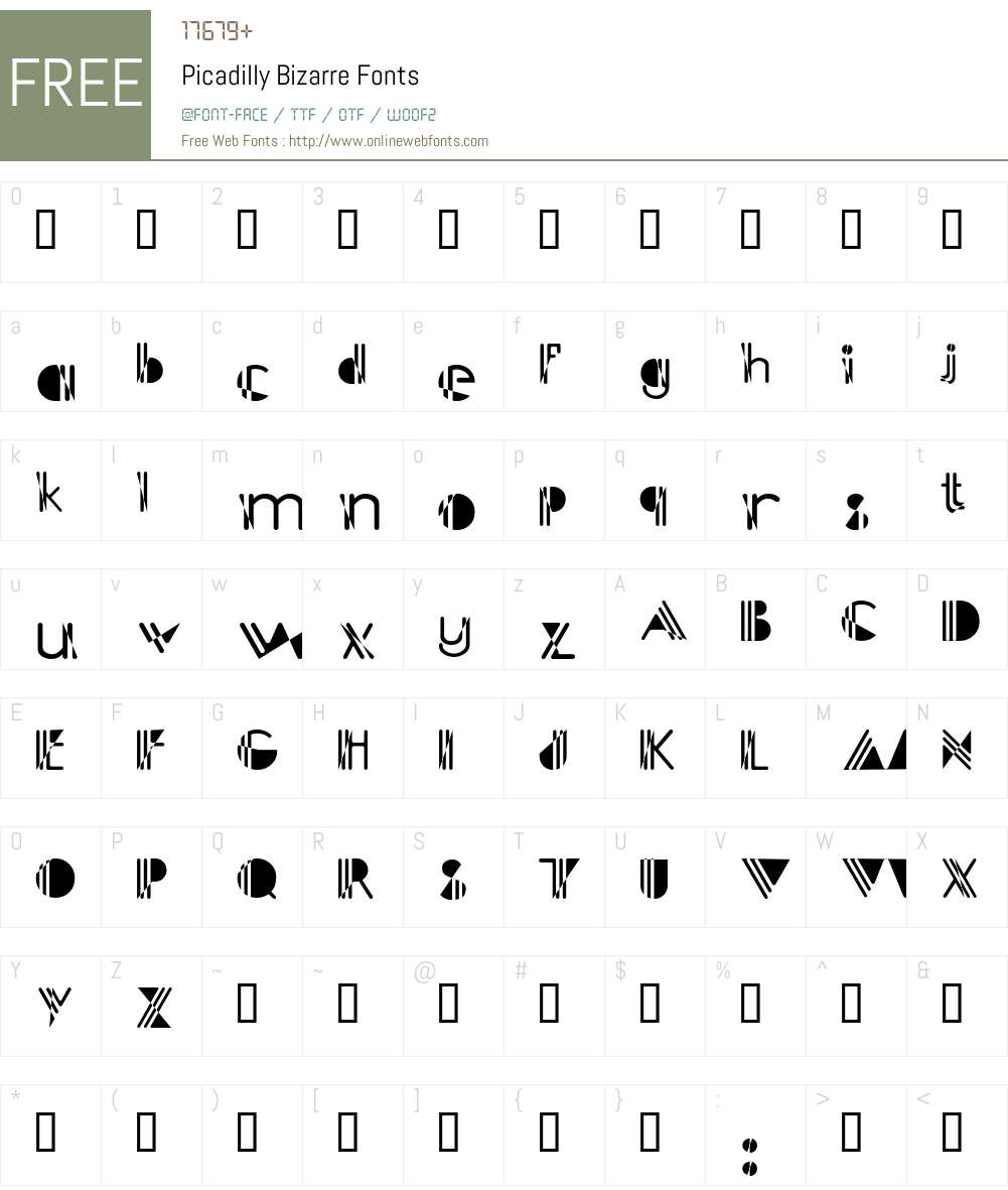 Picadilly Font Screenshots