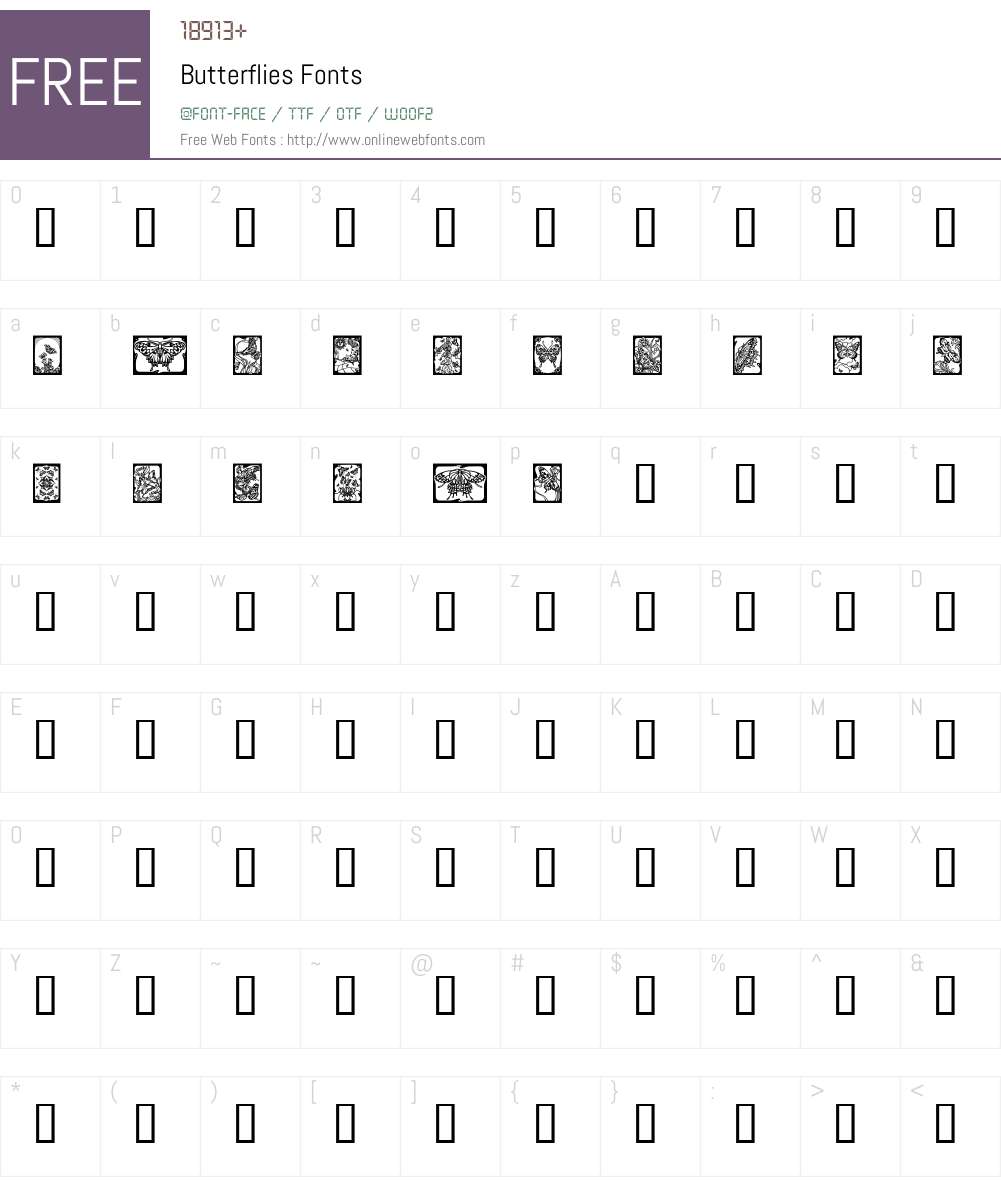 Butterflies Font Screenshots