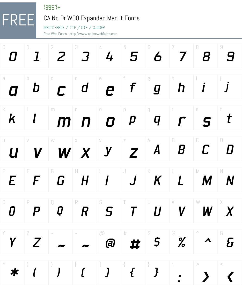 CANoDrW00-ExpandedMedIt Font Screenshots