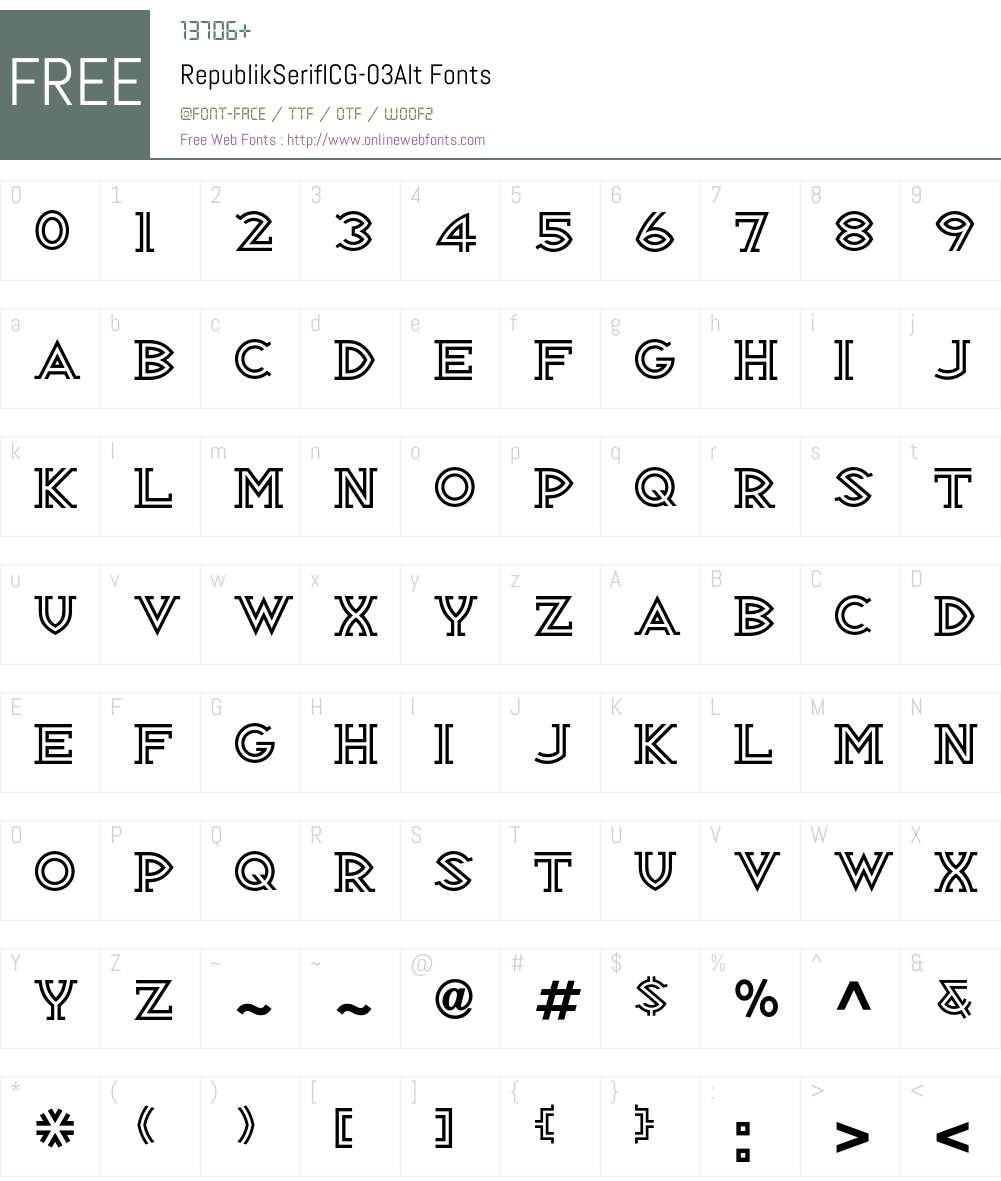 RepublikSerifICG Font Screenshots