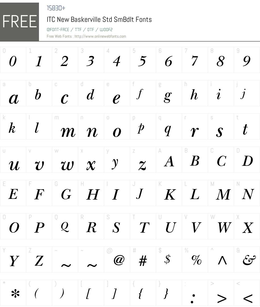 ITC New Baskerville Std Font Screenshots