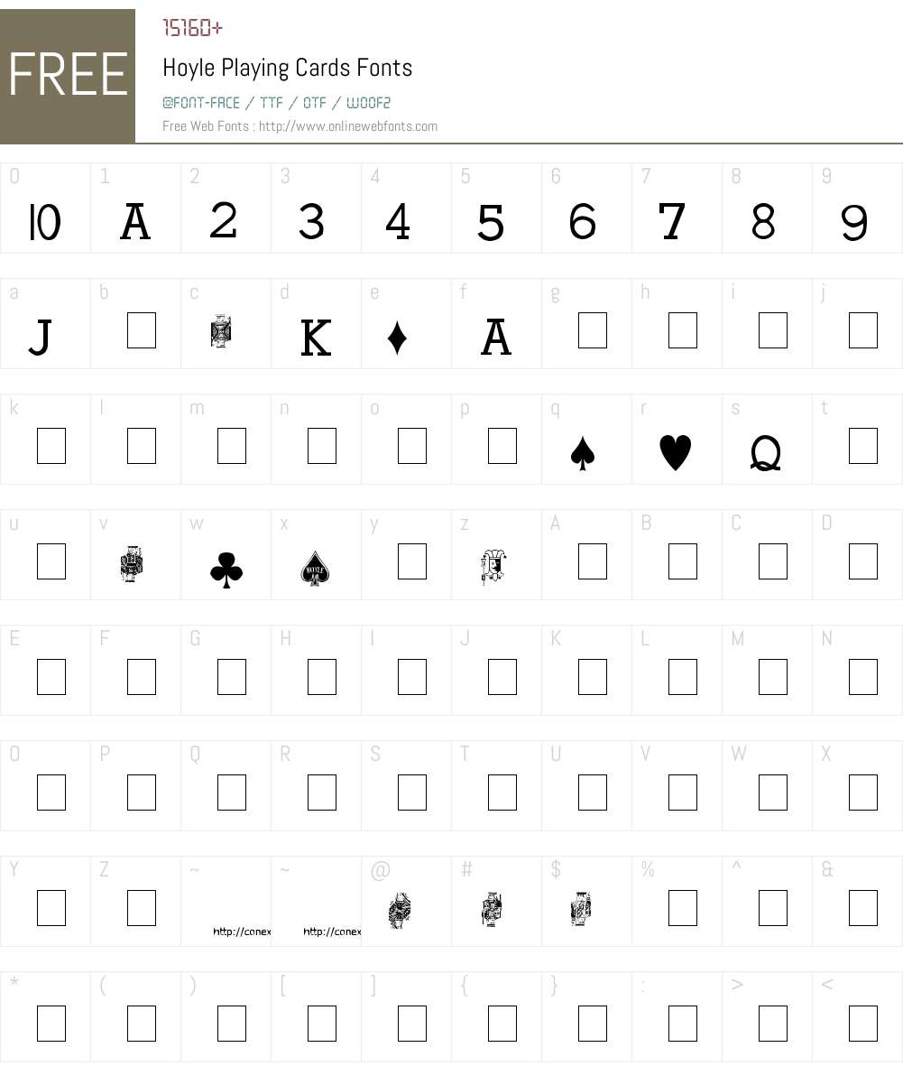 Hoyle Playing Cards Font Screenshots