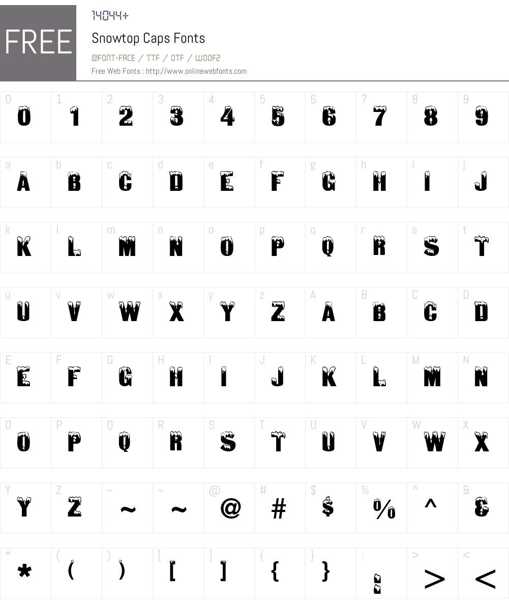 Snowtop Caps Font Screenshots