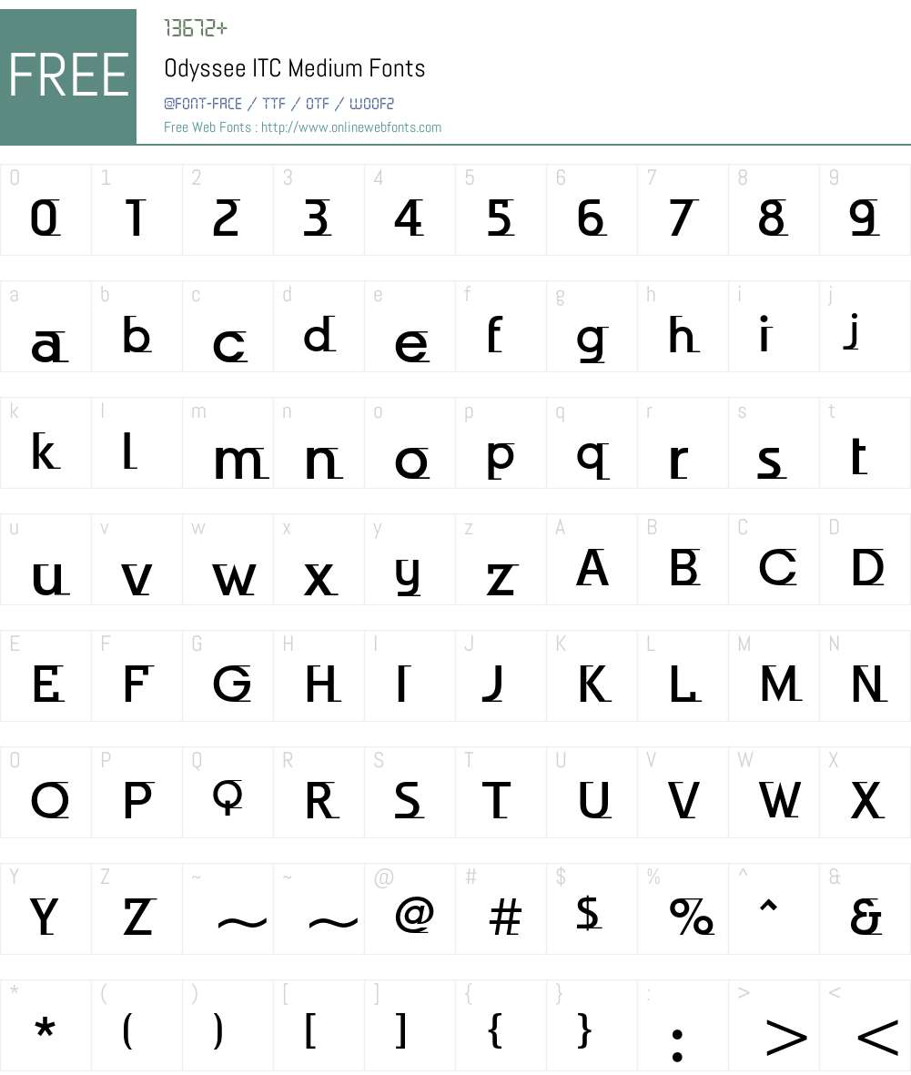 Odyssee ITC Font Screenshots