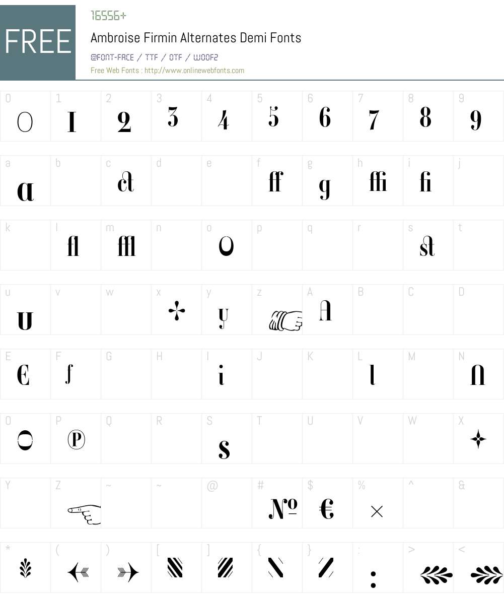 Ambroise Firmin Font Screenshots