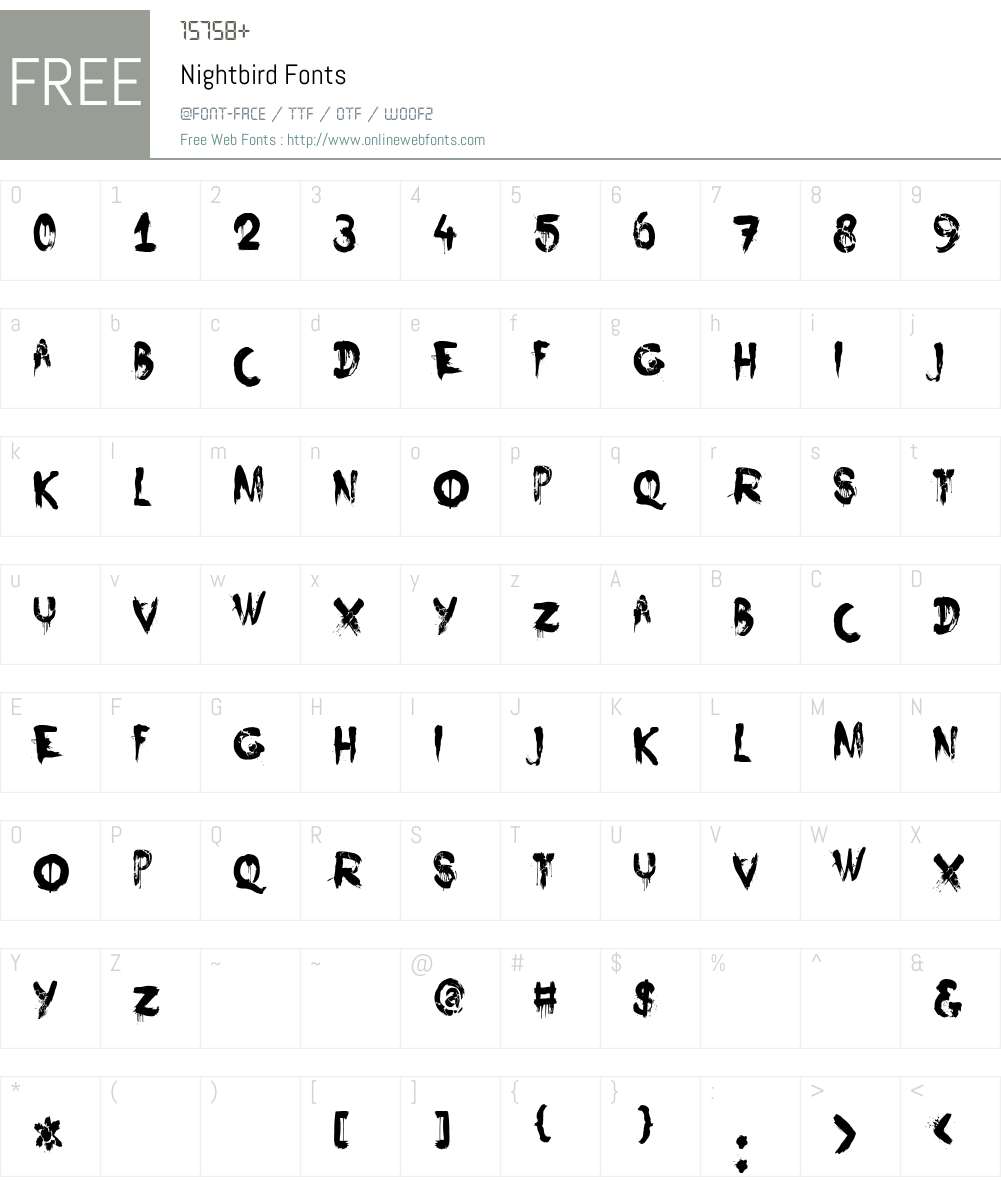 Nightbird Font Screenshots